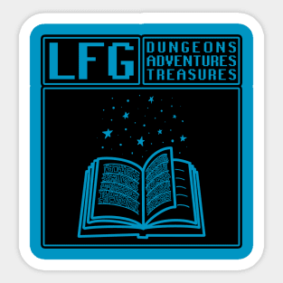 LFG Looking For Group Wizard Spell Book Spellcaster Dungeon Tabletop RPG TTRPG Sticker